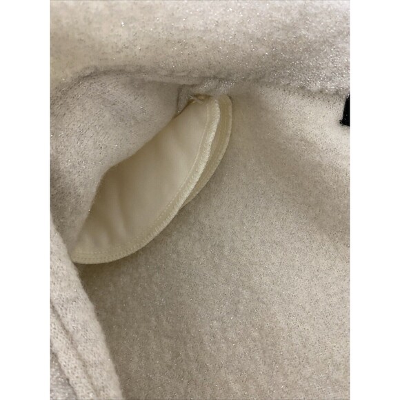 Revue Blazer Jacket Size M Beige Metallic 100% Wool Bow Tie Ruffle Long Sleeves - Picture 12 of 14